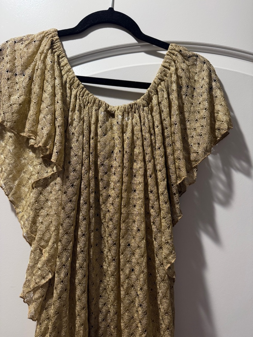 ELF Yellow Ruffle-Sleeve Mini Dress - Picture 3 of 5